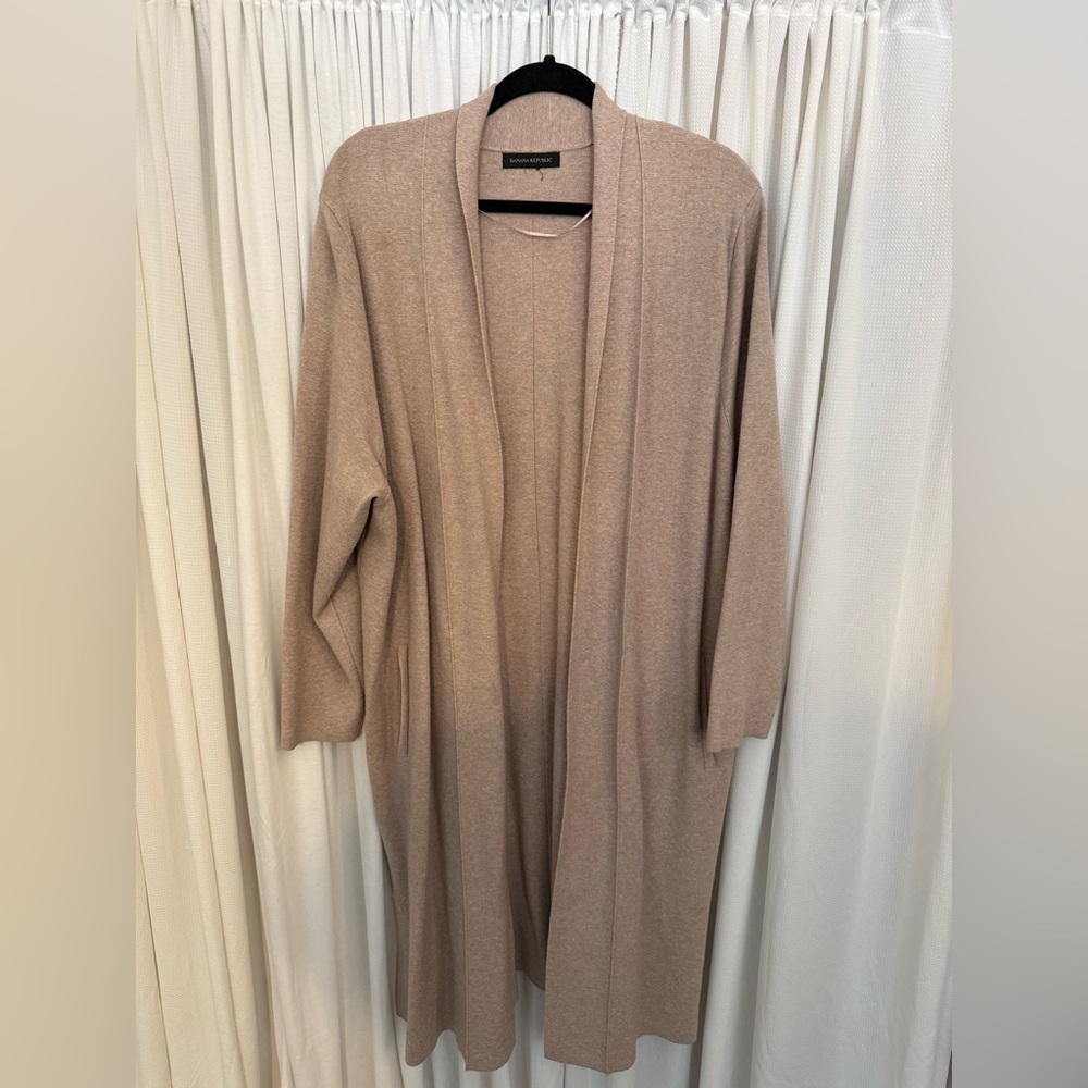 Banana Republic Tan Long Open Cardigan